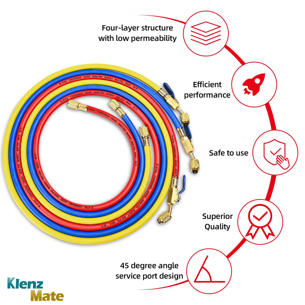 KlenzMate 29985 Plus II yellow 60-inch refrigerant hose for tight spaces