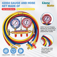 KlenzMate 60 inch hoses in yellow, red, and blue enable fast connections.