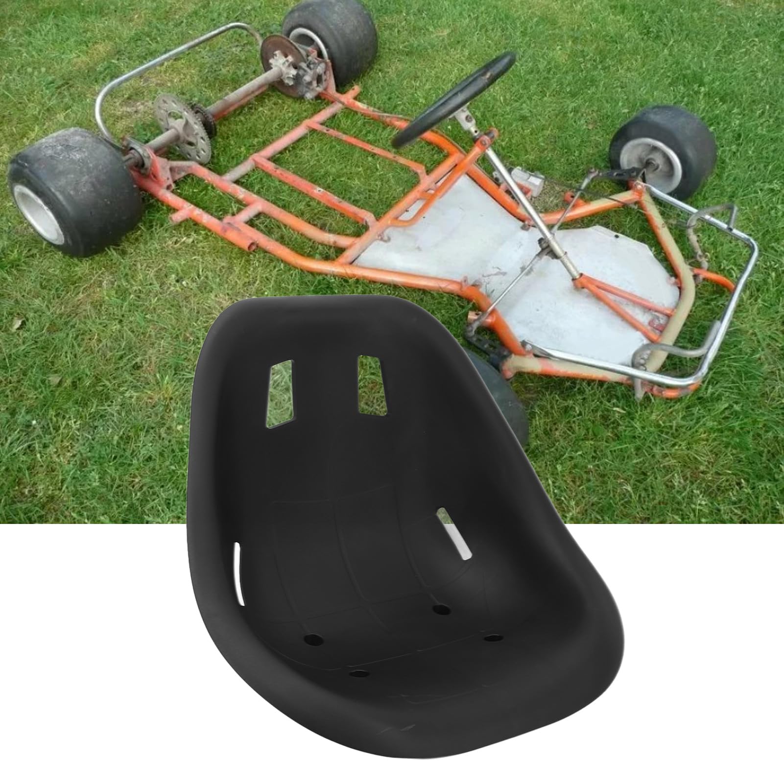 KLLJRFW go kart seat backrest and saddle for enhanced ride comfort during long sessions