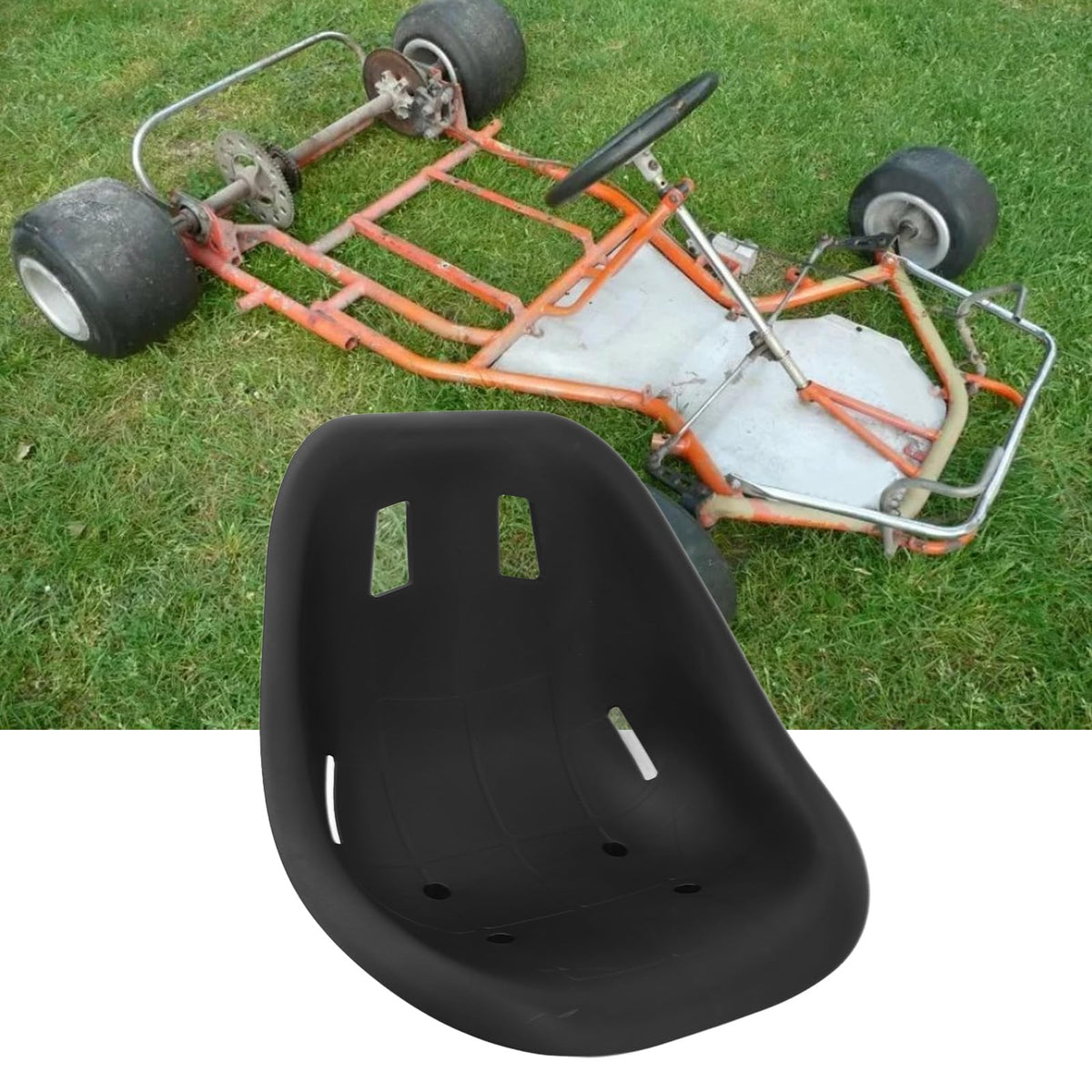 KLLJRFW go kart seat backrest and saddle for enhanced ride comfort during long sessions