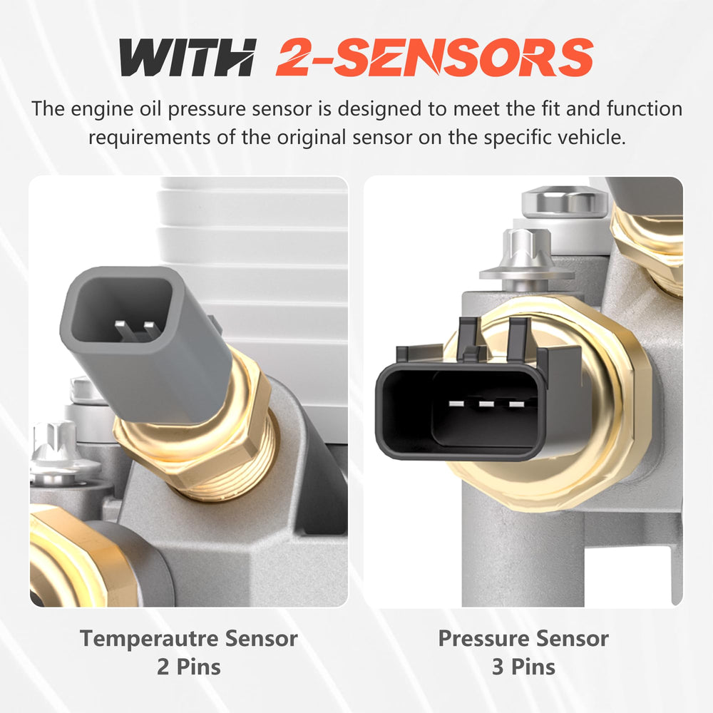 KLN PERFORMANCE kit contents: housing, cooler, filter, seals, gaskets, sensors