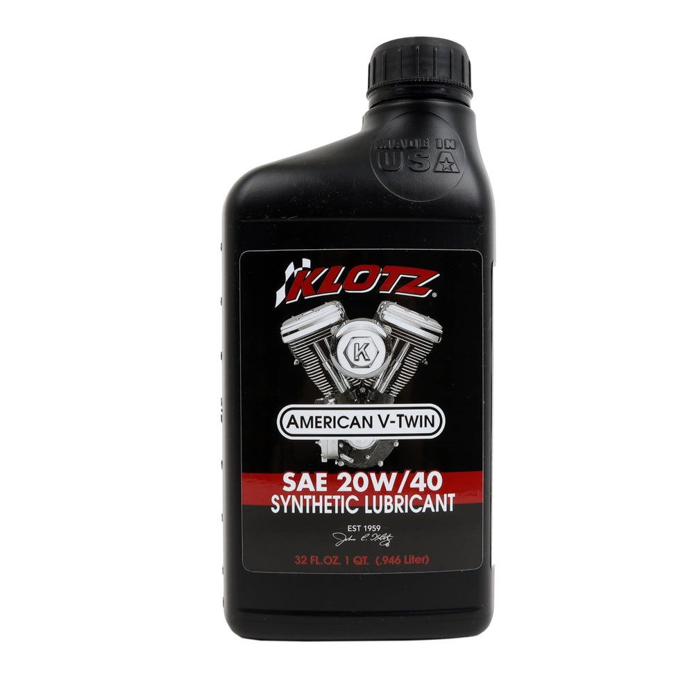 Klotz Indian Thunderstroke motorcycle on road implying reliable performance potential with synthetic oil.