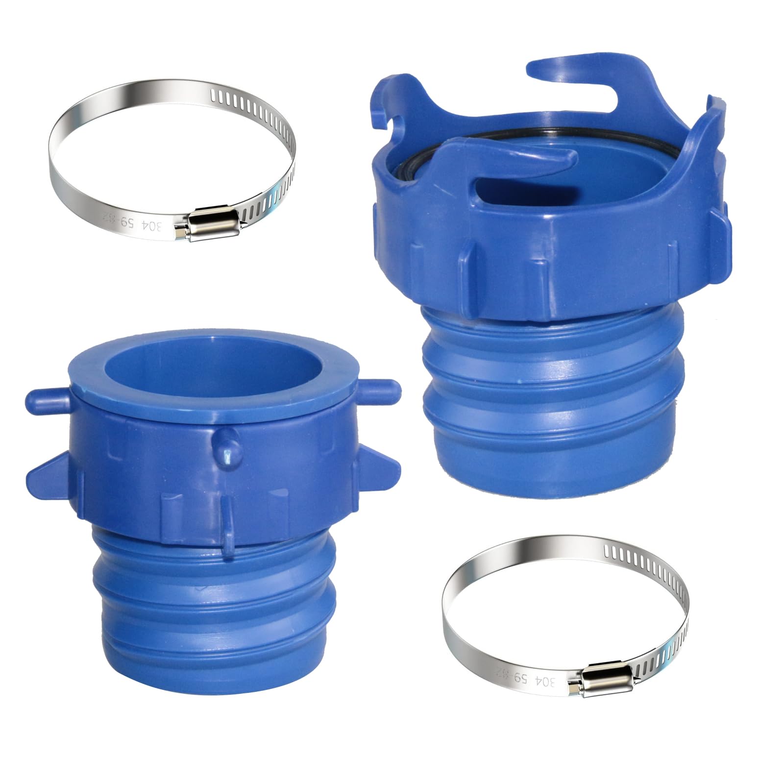 klpdst RV sewer hose adapter with lug and bayonet connectors for quick, secure connections.