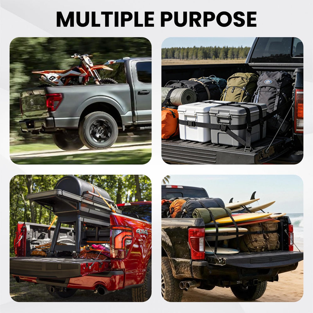 Four-pack provides versatile truck bed setup options for different loads.