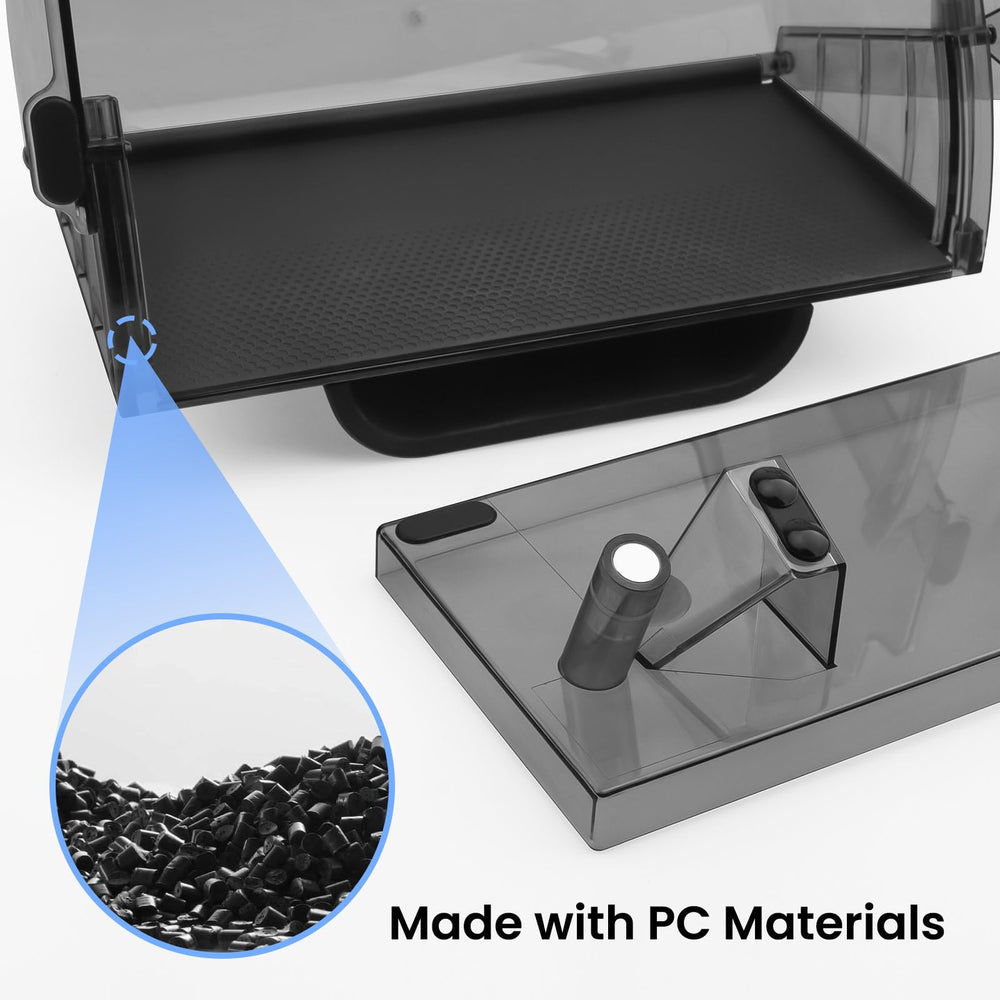 Model 3 Highland Juniper hidden storage for small items rear of screen