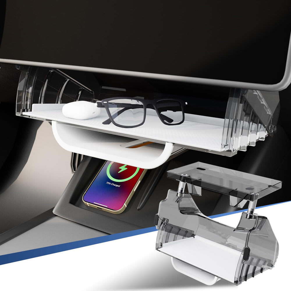 Klutchtech Invisible Behind Screen Tray keeps essentials tucked away and accessible