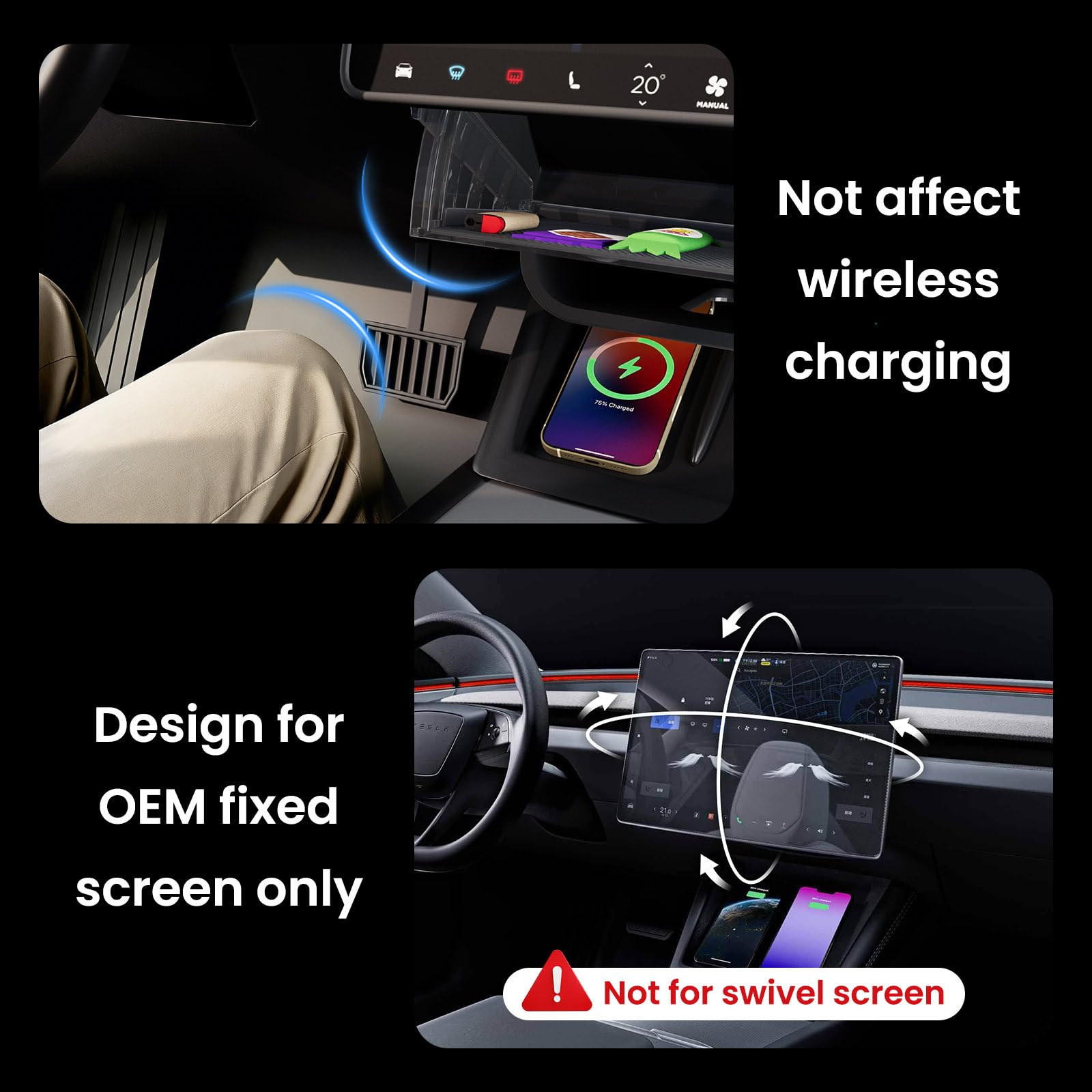 Automotive-grade ABS magnetic installation compatible with Tesla Model Y