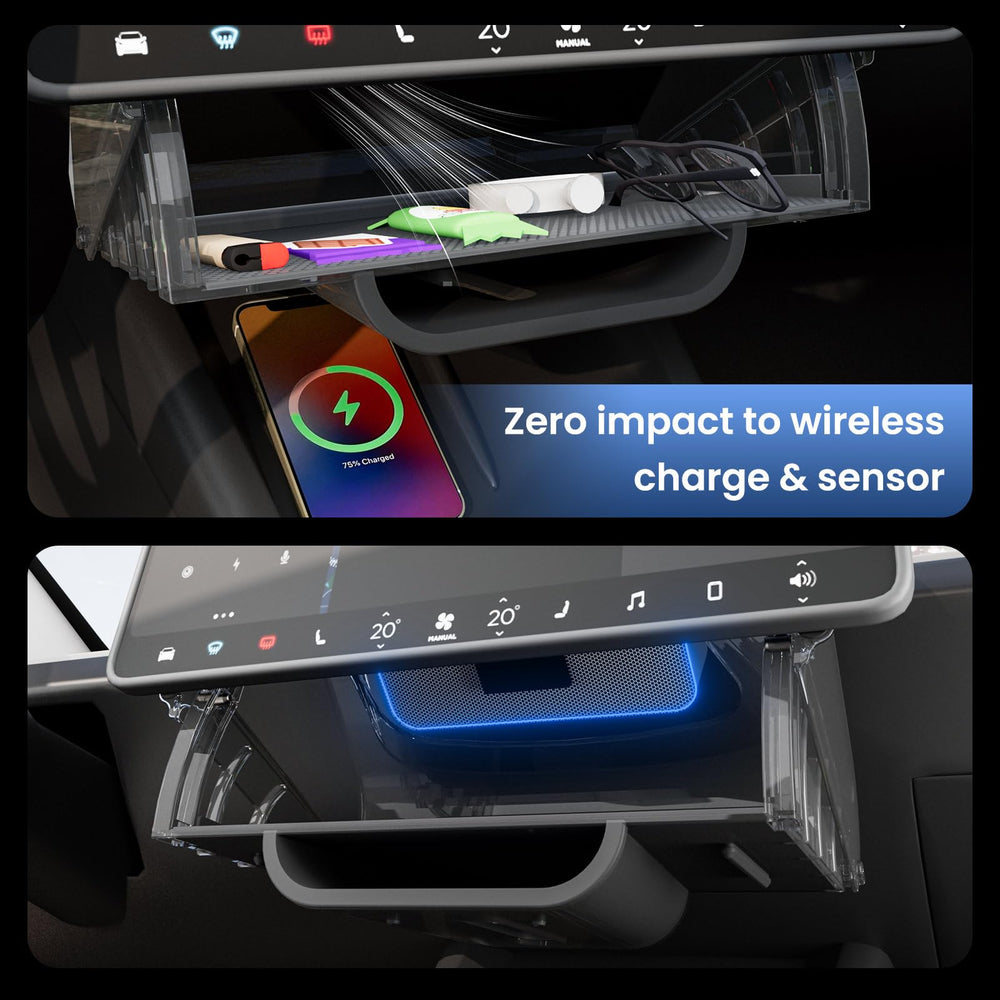 Non-slip bottom of Juniper organizer stabilizes items during driving