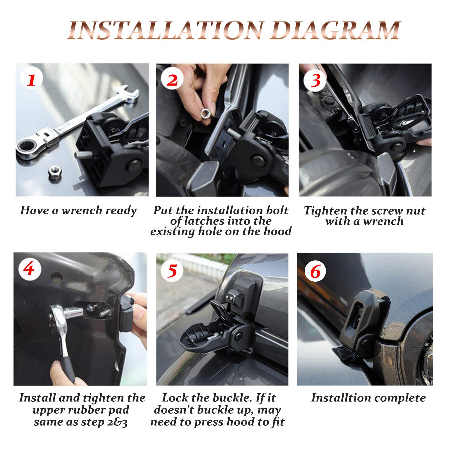 KMFCDAE hood latch ABS material closeup highlights durable, vibration-resistant construction