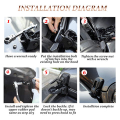KMFCDAE hood latch ABS material closeup highlights durable, vibration-resistant construction