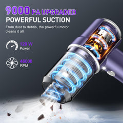 KMM handheld vacuum 120W motor detail highlights power