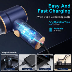 KMM handheld car vacuum LED light helps clean in dark areas.
