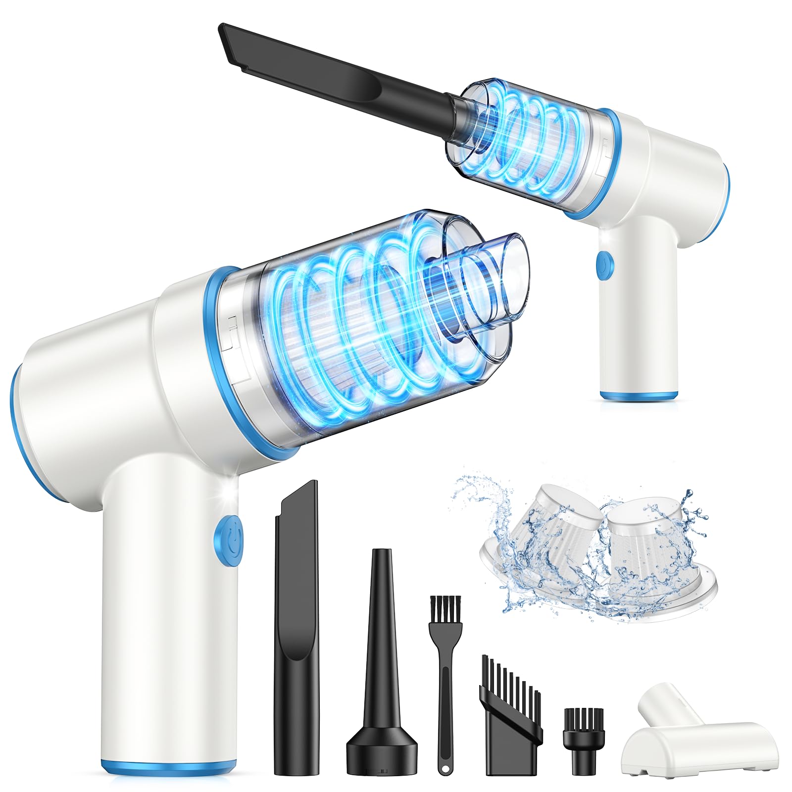 KMM handheld vacuum delivers 9000PA suction for cars and home cleaning.