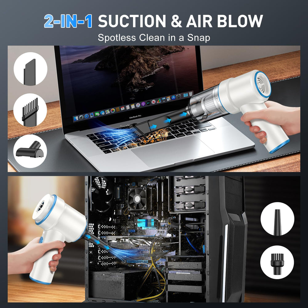 KMM accessory kit includes long nozzle, brush, floor brush for versatile messes.