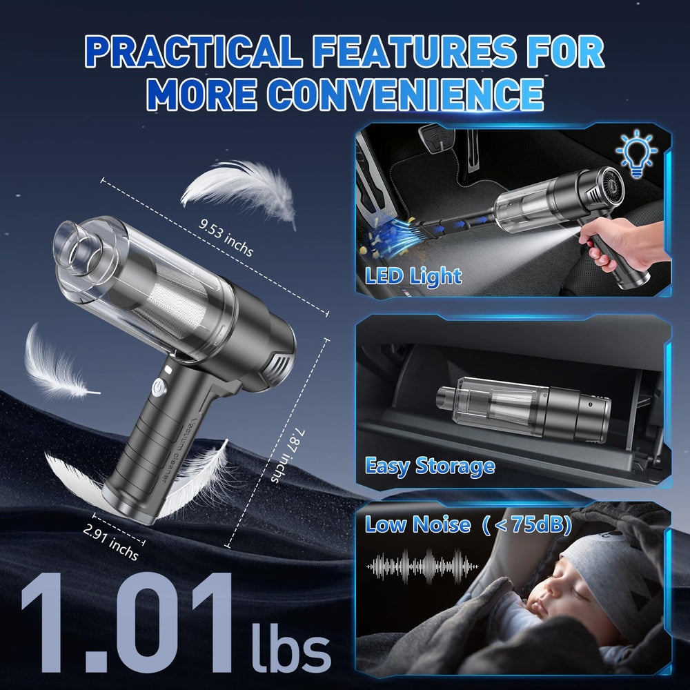 KMM handheld vacuum compact storage fits in car pockets