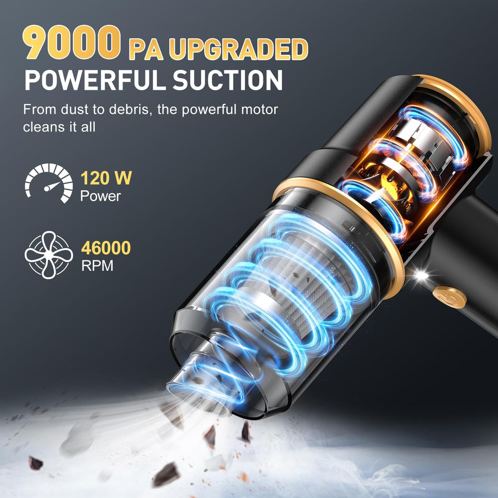 KMM Handheld Vacuum uses a washable HEPA filter for clean suction.