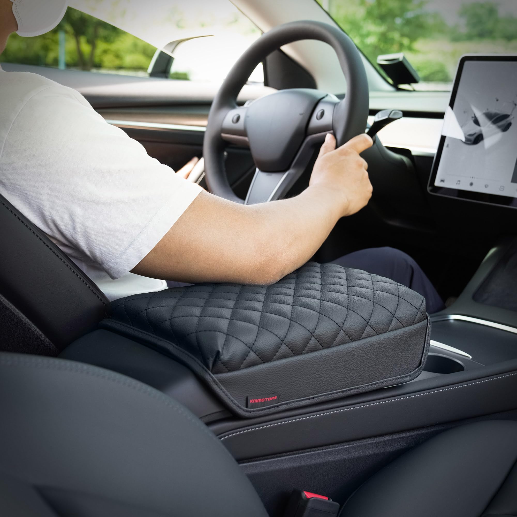 KMMOTORS center console protector for Model Y/3 fits snugly and reduces wear.