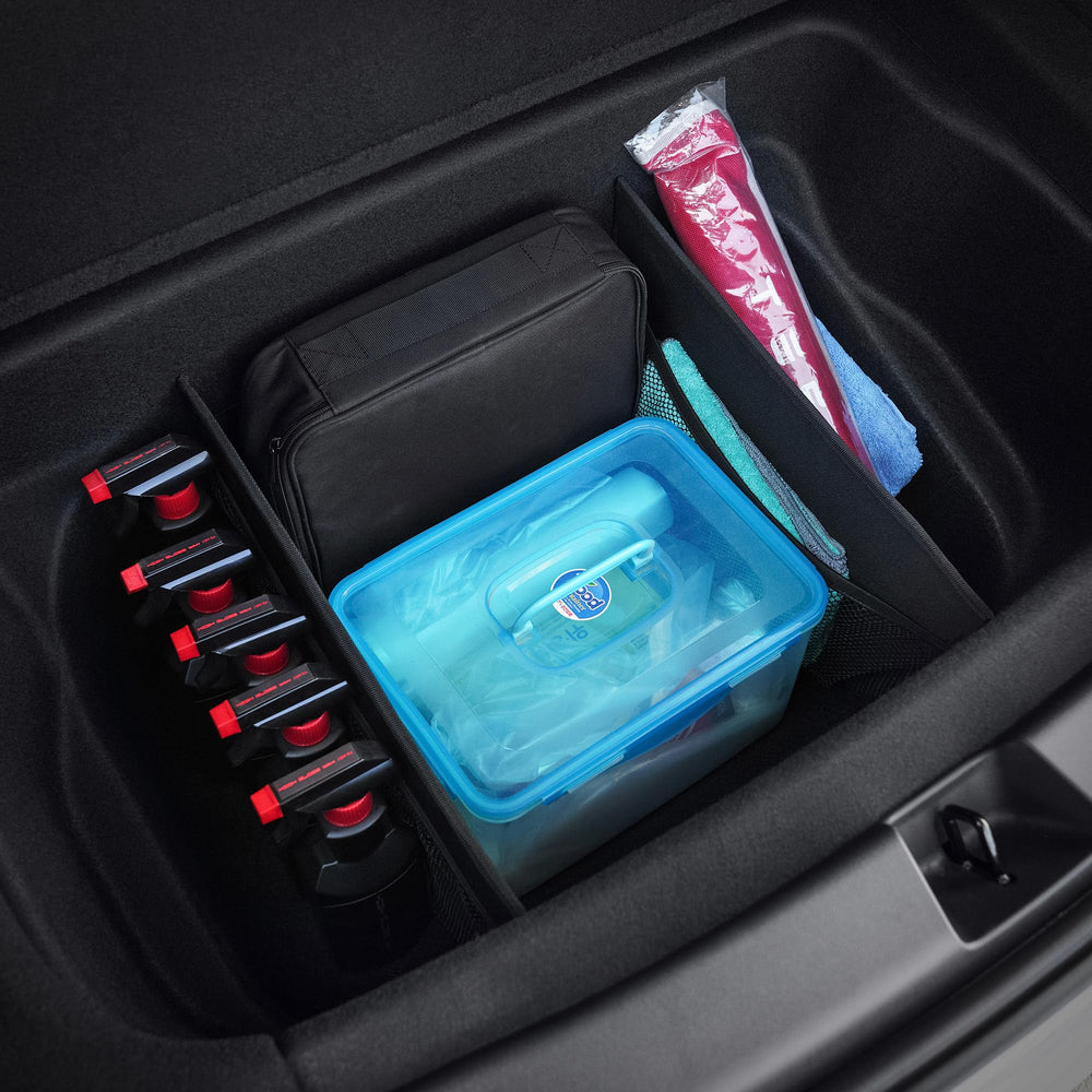 KMMOTORS Sub Trunk Divider installed in under-floor trunk area