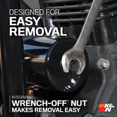 K&N KN-147 welded hex nut enables quick, tool-friendly removal.