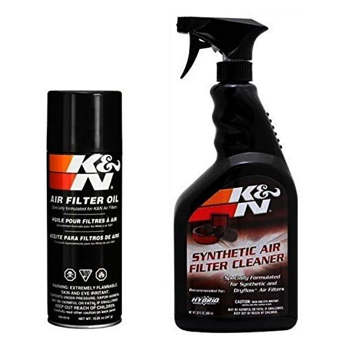 K&N air filter service kit with cleaner and red oil for optimal airflow and maintenance