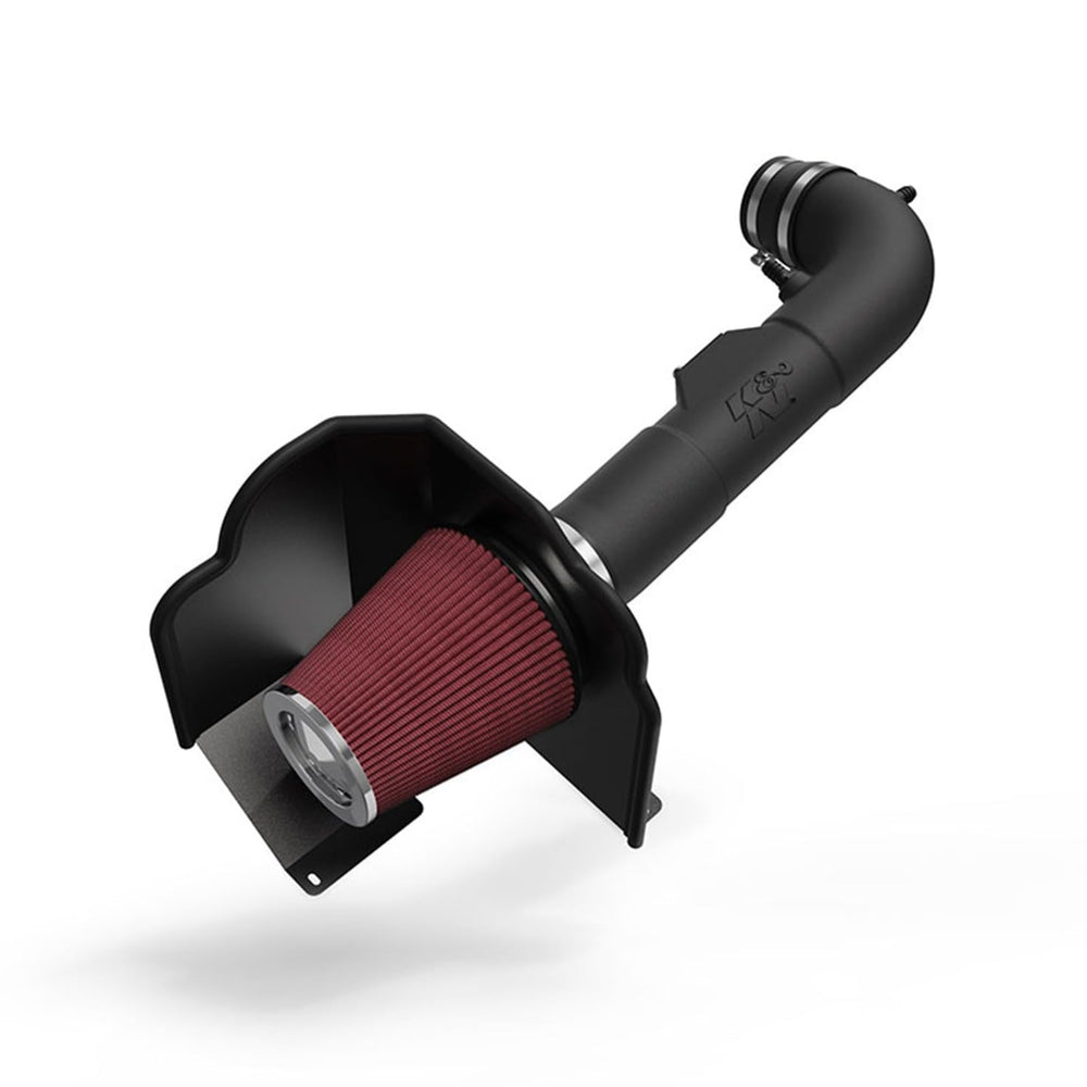 K&N cold air intake system high-flow tube boosts throttle response and engine breathing