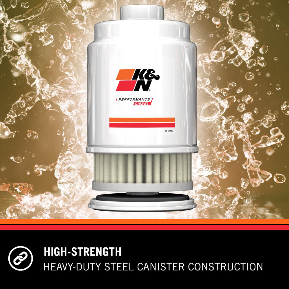 K&N PF-3000 installed on a Duramax demonstrates direct replacement fit.