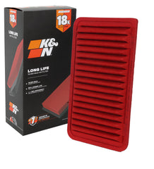 K&N engine air filter 18k life demonstrates extended filtration for Toyota and Lexus engines