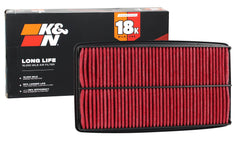 K&N engine air filter shown, highlighting 18k life for extended protection and performance
