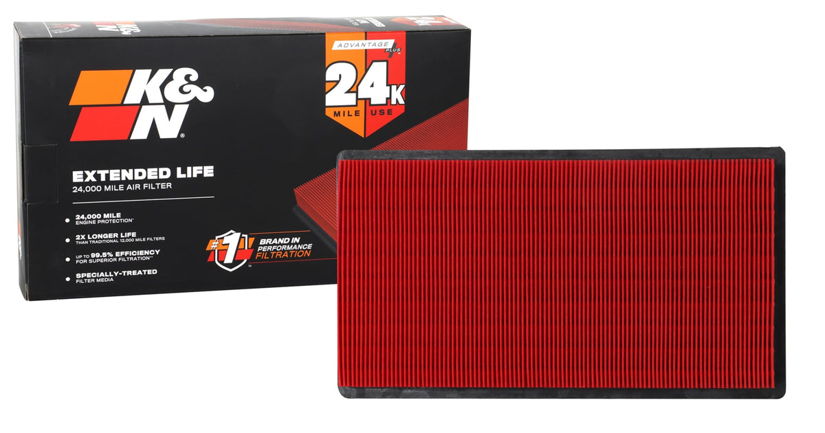 K&N KNX-2395 engine air filter extended life for highway driving