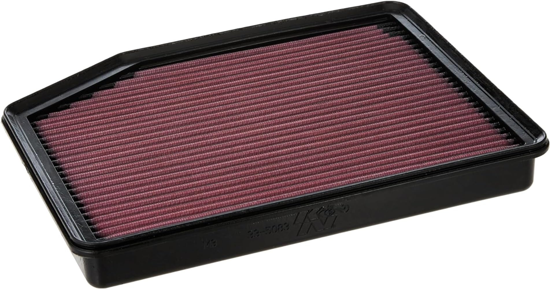 K&N High-Flow 33-5083 air filter close-up with durable multi-layer media