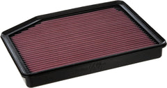 K&N High-Flow 33-5083 air filter close-up with durable multi-layer media