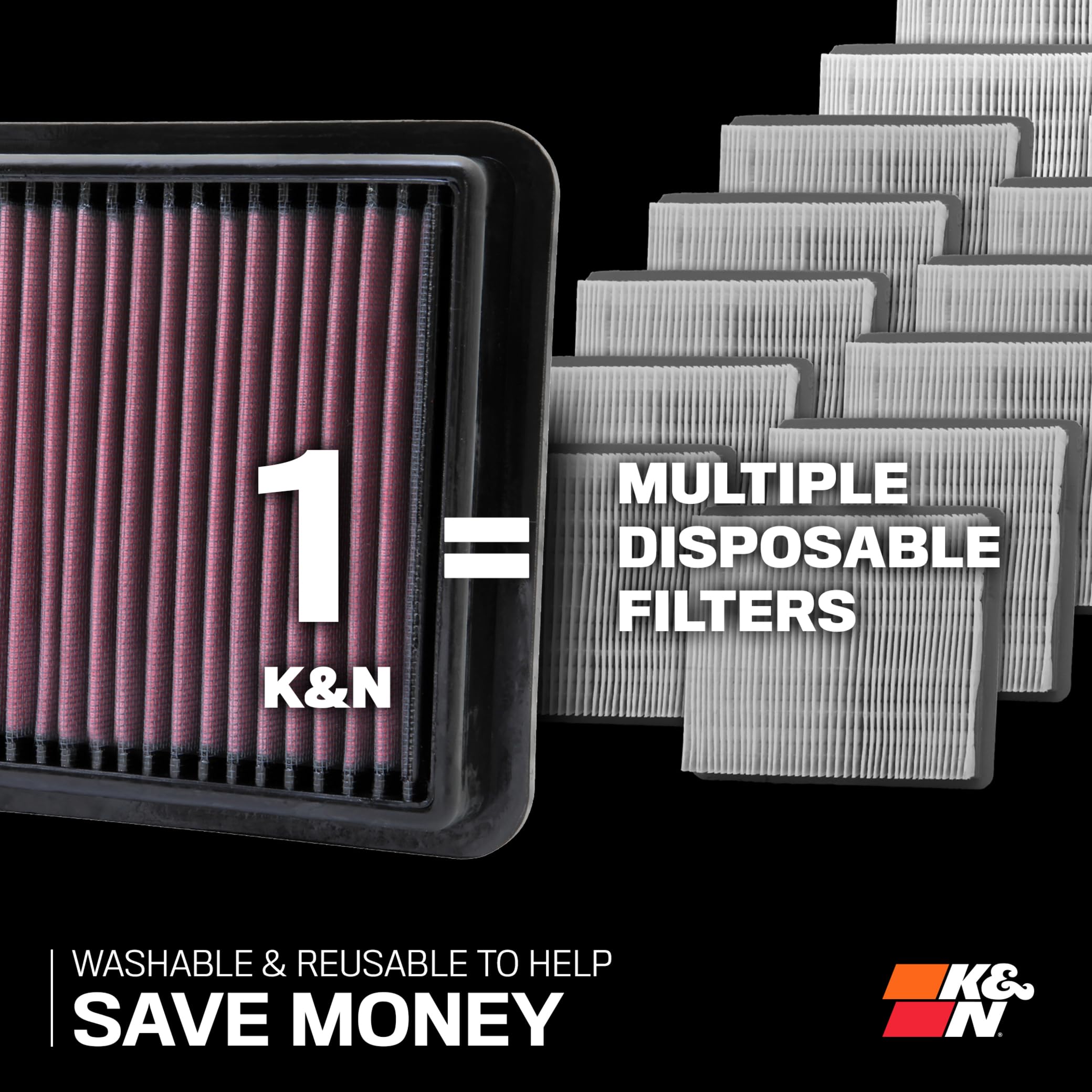 K&N drop-in installation for quick, tool-free upgrade