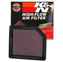 K&N high-flow filter close-up showing premium media for airflow