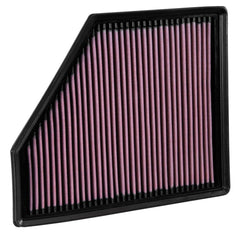 K&N High-Flow air filter in engine compartment shows fit for Camaro.