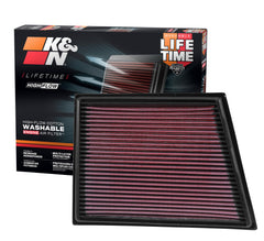 KN High-Flow filter installed in BMW intake for enhanced performance
