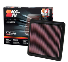 K&N High-Flow air filter ready for Subaru installation.