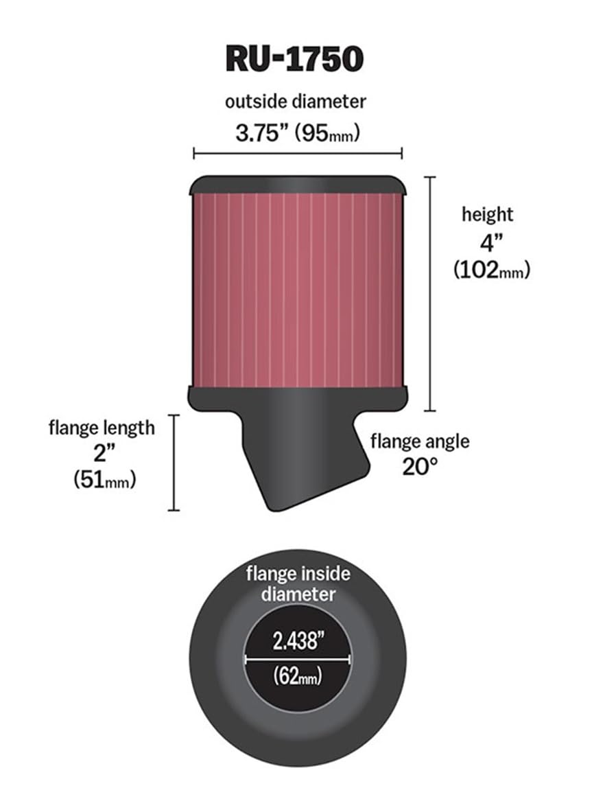 K&N cone-style universal air filter optimized for versatile fitment and airflow.