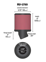 K&N cone-style universal air filter optimized for versatile fitment and airflow.