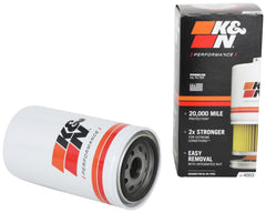 K&N HP-4003 premium oil filter canister shows rugged construction for long engine life.
