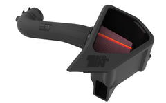 K&N NextGen cold air intake front view enhances engine bay aesthetics and airflow.