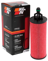 K&N HP-7026 oil filter with high-flow media for smooth engine lubrication.