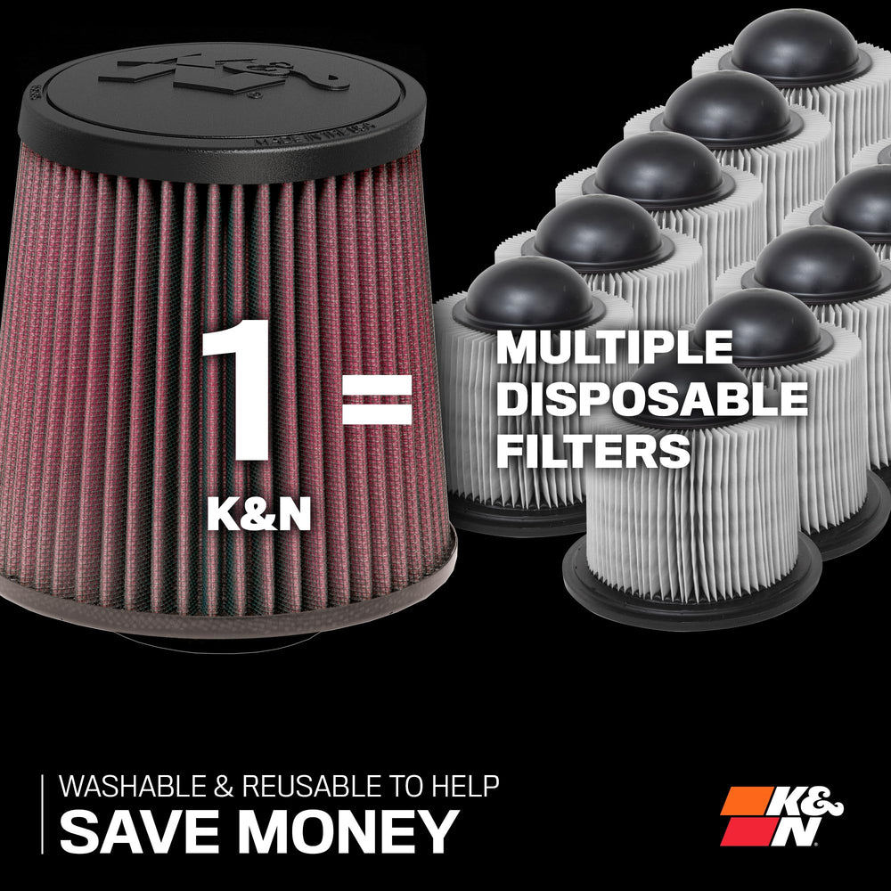 KN performance diesel high-flow air filter lifetime-warranty badge signals durable, long-term protection