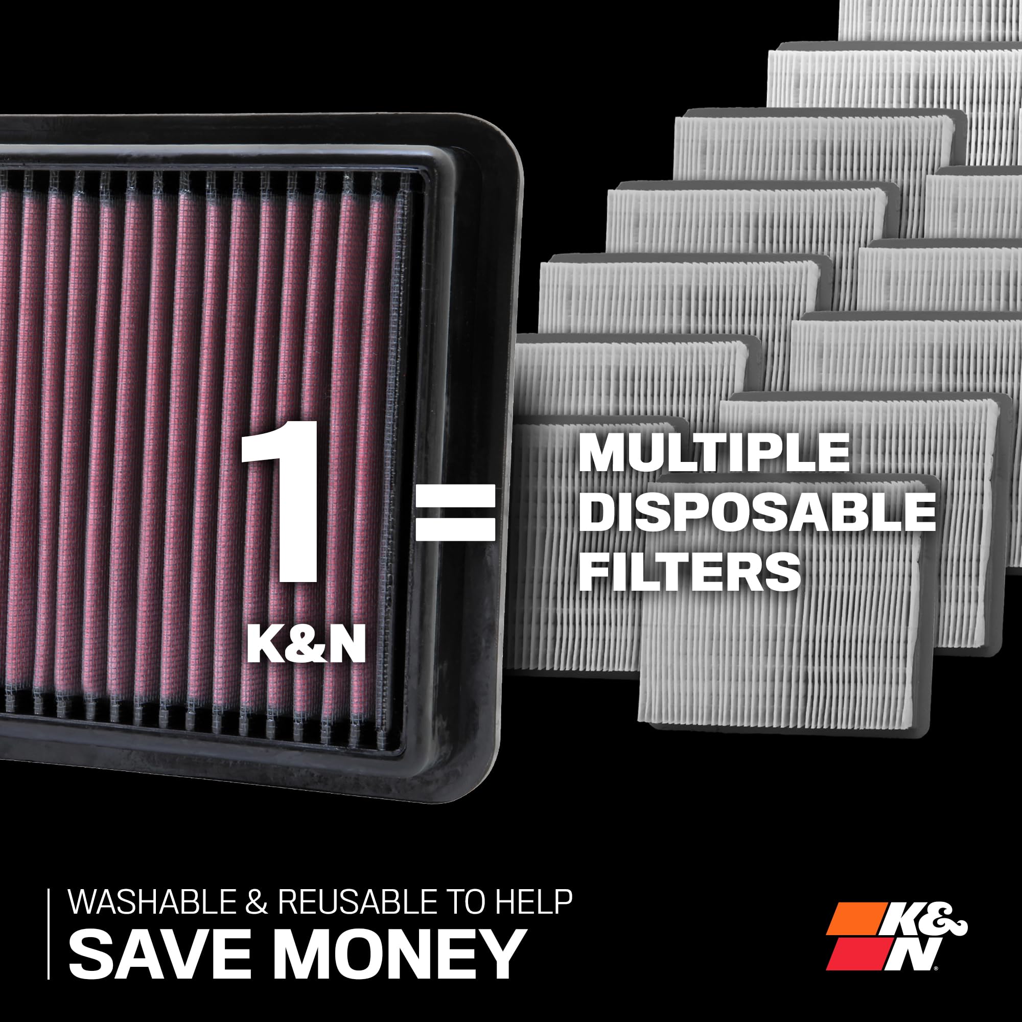Made in USA badge on KN air filter
