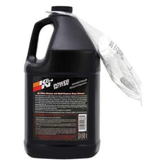 K&N Power Kleen applied to an oil-coated air filter for easy cleaning