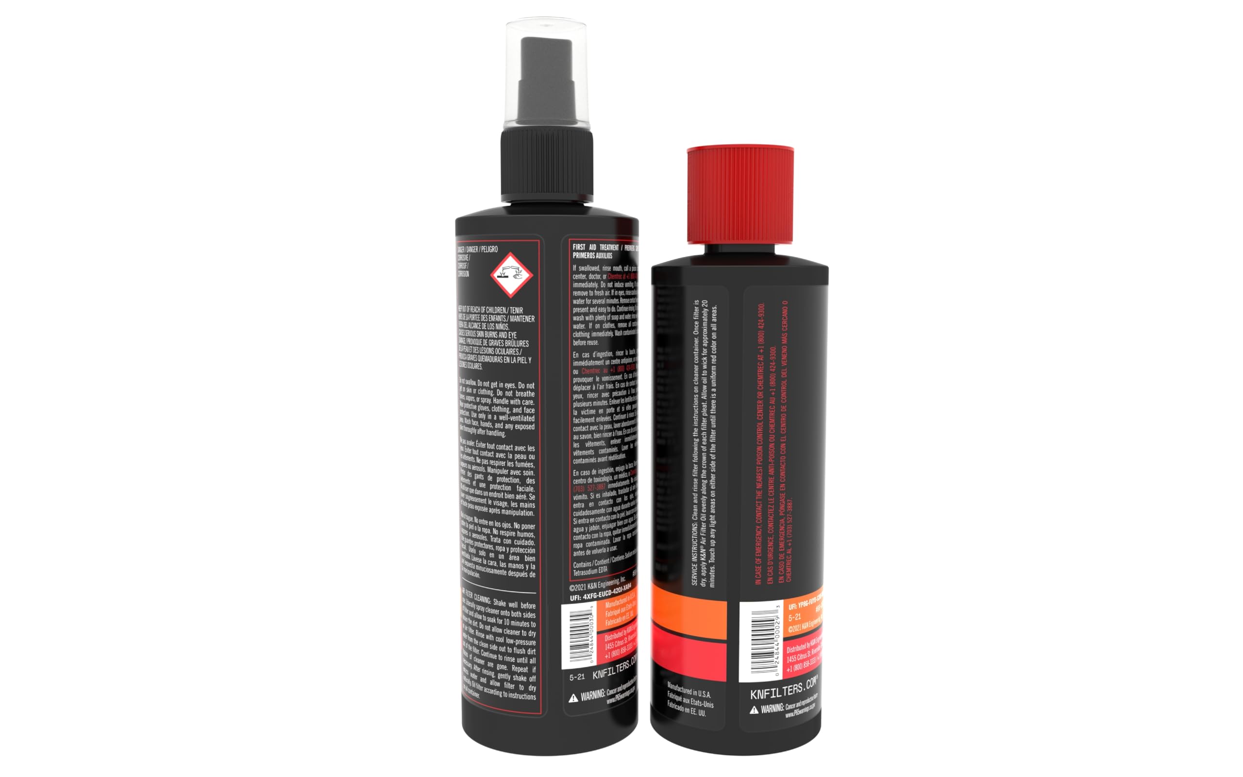 K&N Power Kleen degreaser dissolves dirt and old oil for quick rinsing and renewed filtration.