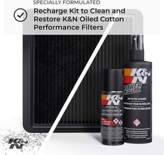 K&N Power Kleen degreaser dissolves dirt and old oil for easy rinsing.