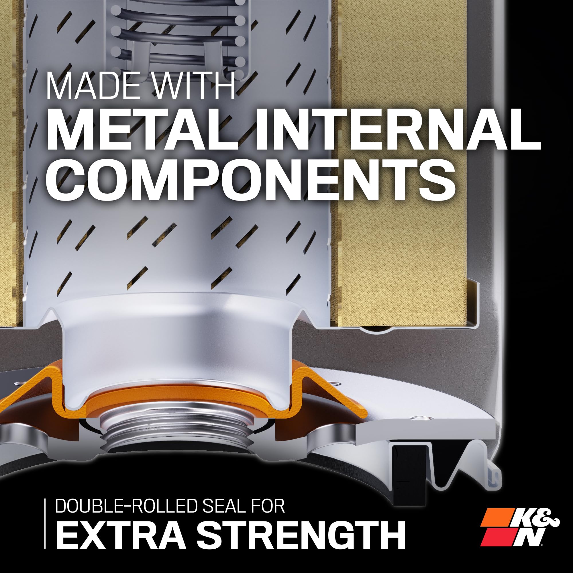 Lab-tested K&N filter demonstrates strong capacity and burst strength.