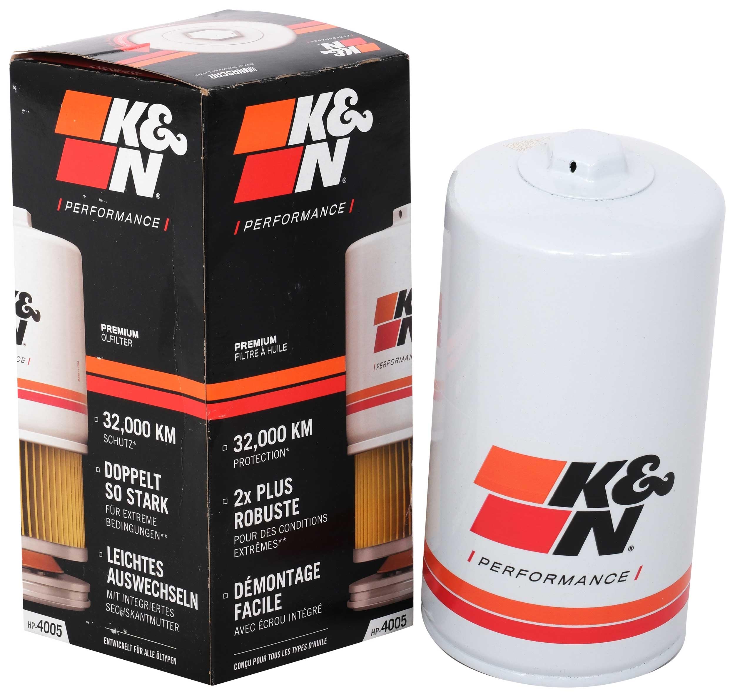 K&N Premium Oil Filter with wrench-off nut enables fast removal.