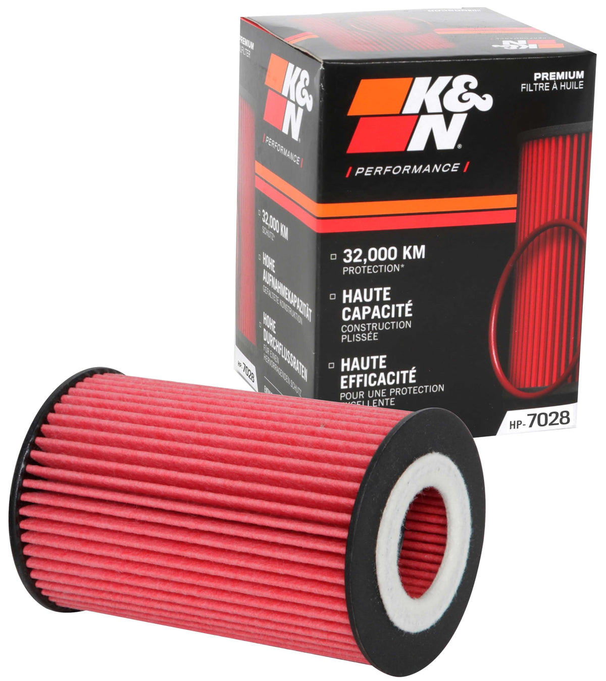 K&N premium oil filter canister demonstrates rugged durability for long engine protection