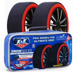 KNK Boutique K&K Pro Snow Socks on tire improve traction on snow and ice